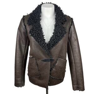 SOSKEN Studios X Marisa Minicucci Faux Suede Leather Jacket Sz Medium